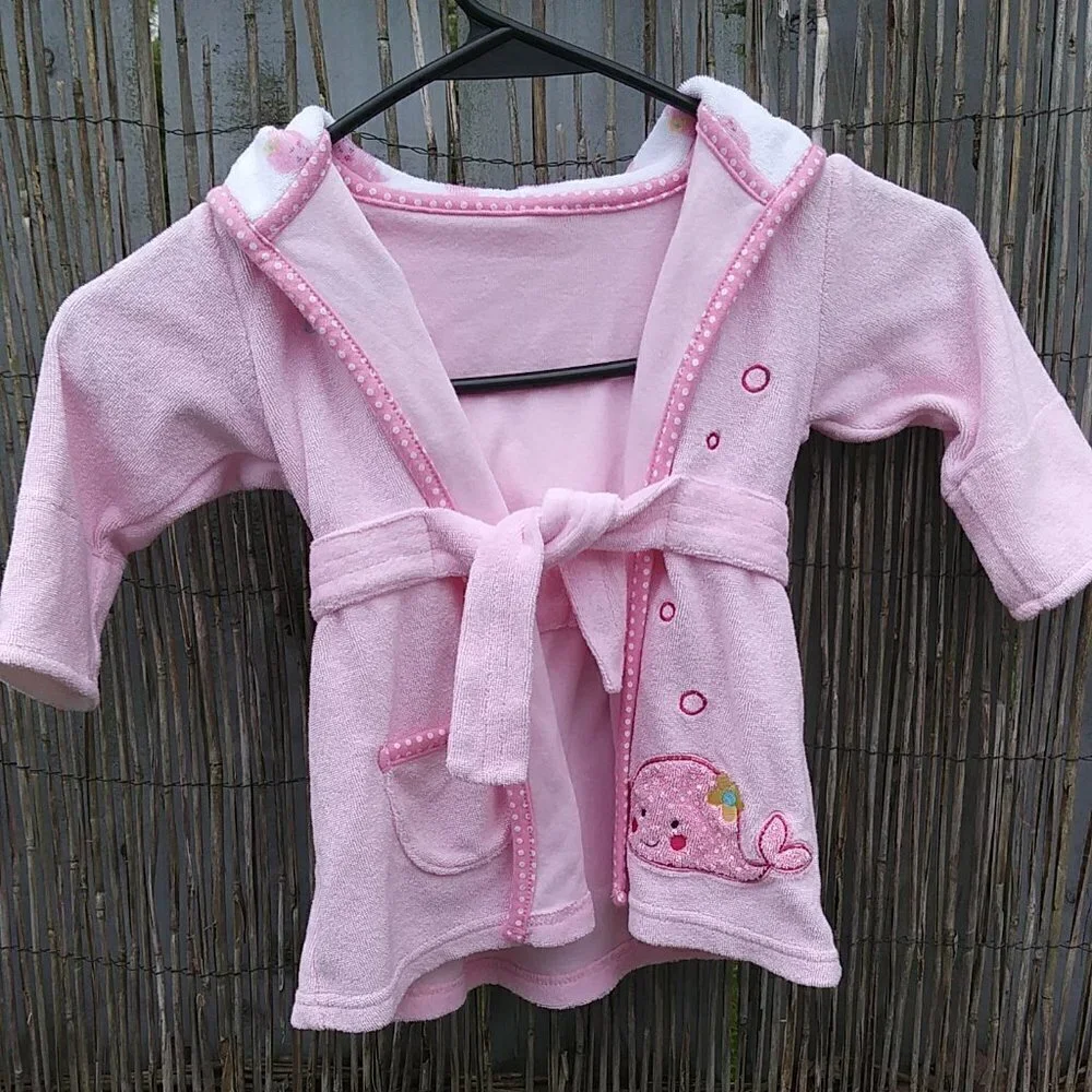 Baby Girl Carter's Pink Terry Hooded Robe - 0-9M
